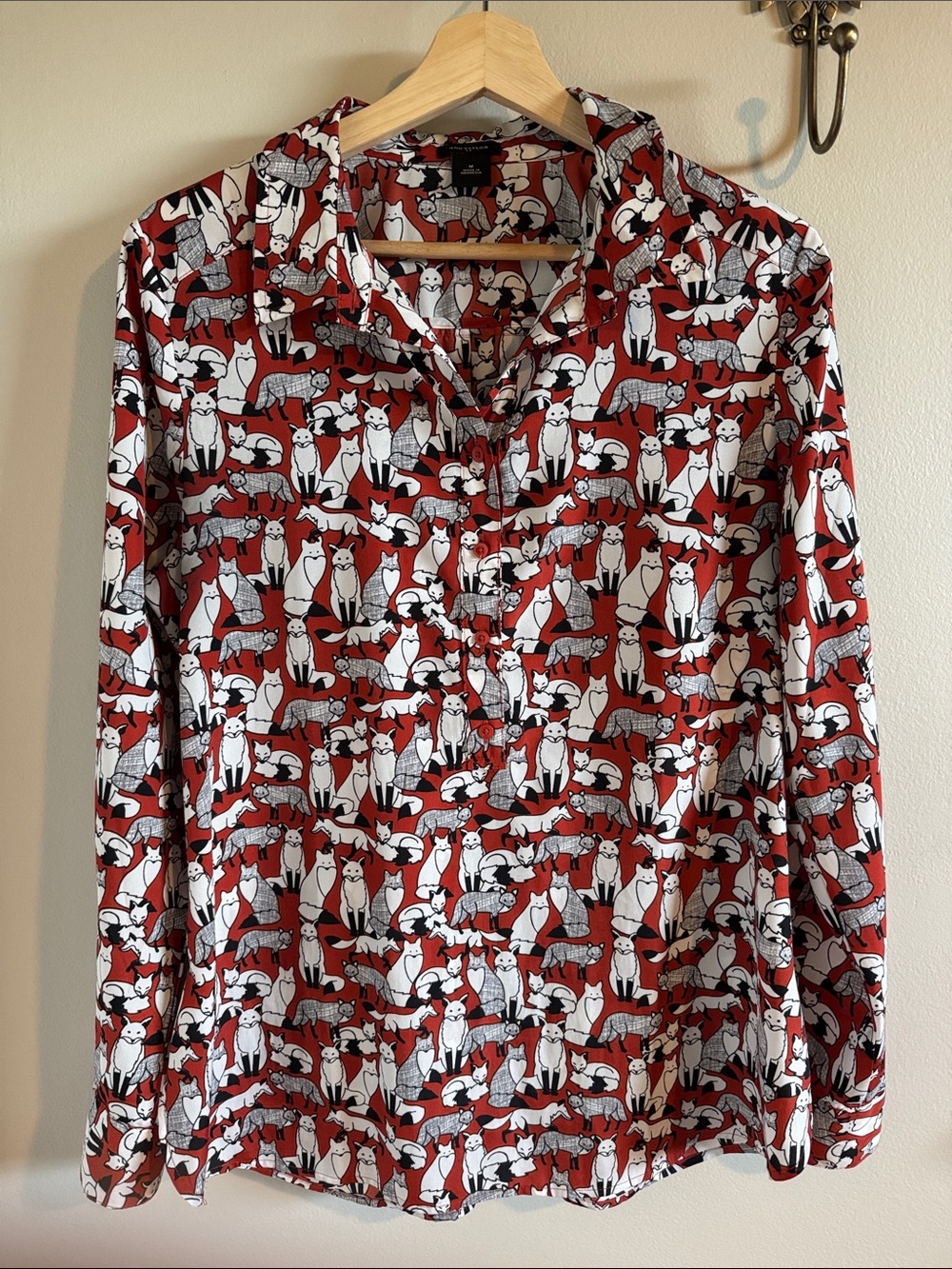 Ann Taylor Fox Print Blouse